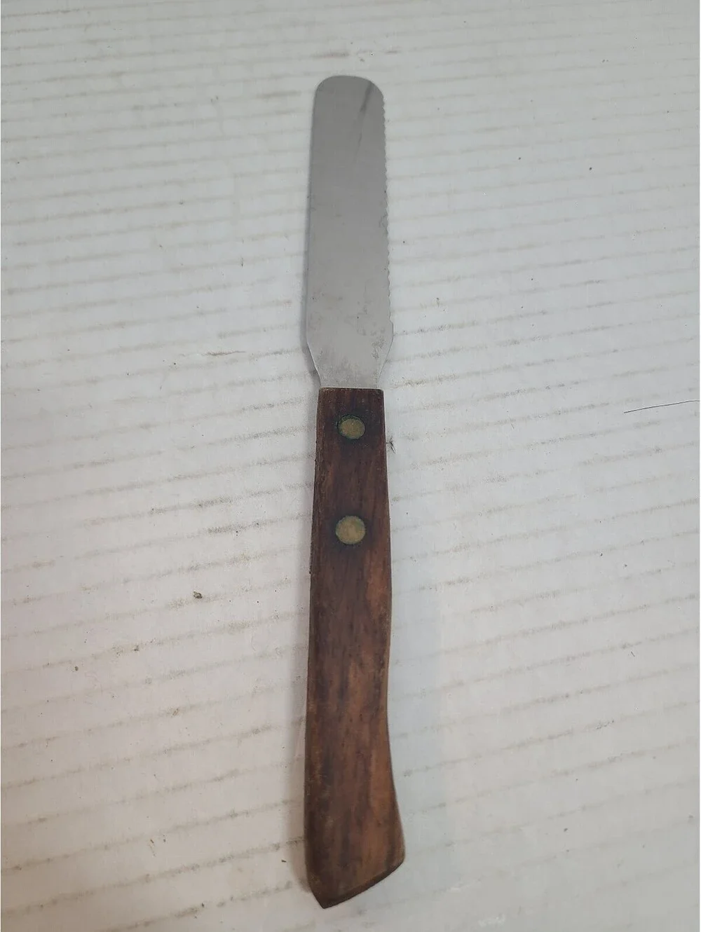 Vintage Wooden Handled Riveted Stainless Steel Sandwich Spreader Spatula